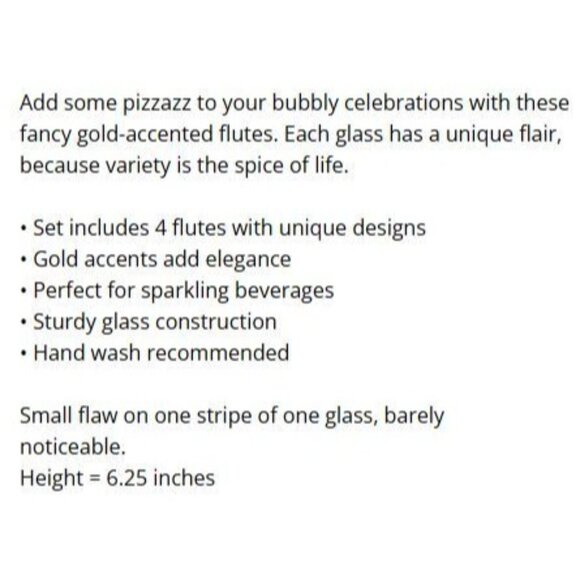 4 Vintage Mid Century Champagne Flute Gold Blown Glass Clear Stemless Contempora - Picture 8 of 8